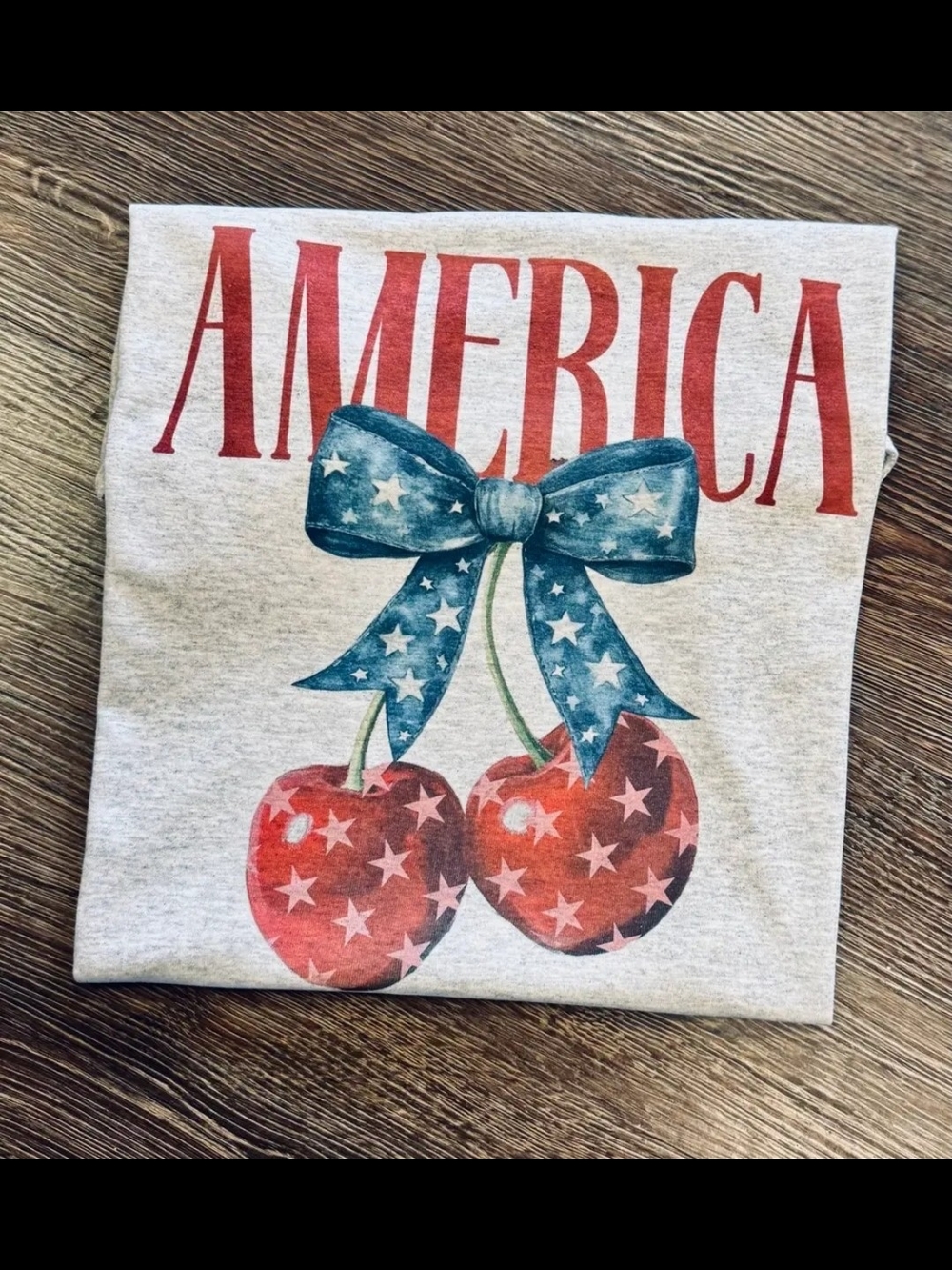America Cherry Graphic Tee - Red & Blue